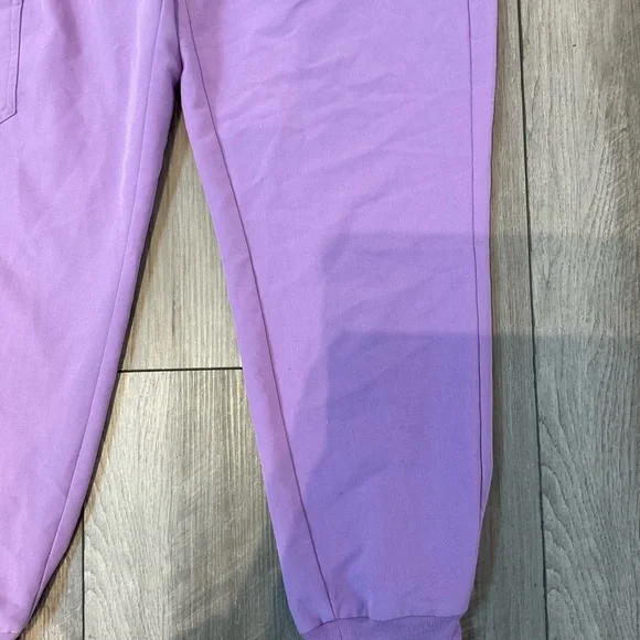 Figs Lavender Scrub Joggers with Teal Drawstring - Picture 4 of 7